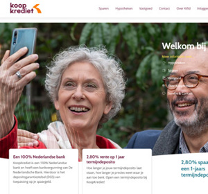 Homepagina van de website "Koopkrediet"