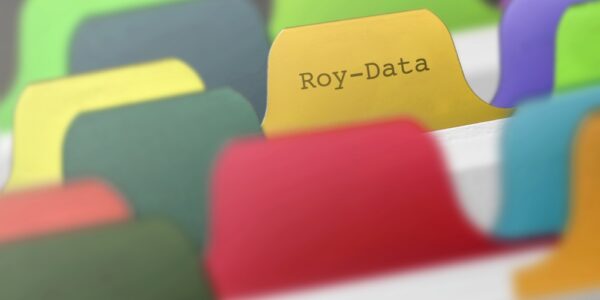 Register Roy Data met gekleurde tabs